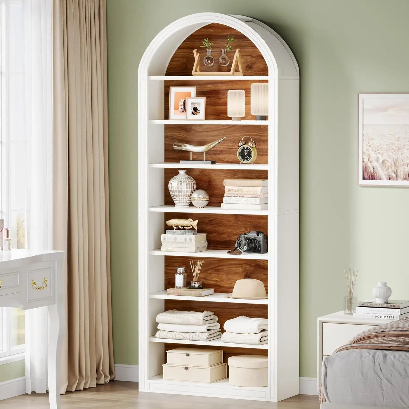 8 Tier Arched Open Display Shelving Unit For Living Room by HouseOfZazla