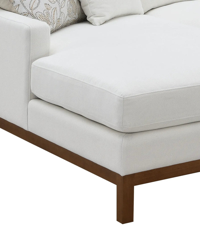 Valiant - Chenille Sectional Sofa With 4 Pillows - Ivory by Unique Piece Furniture