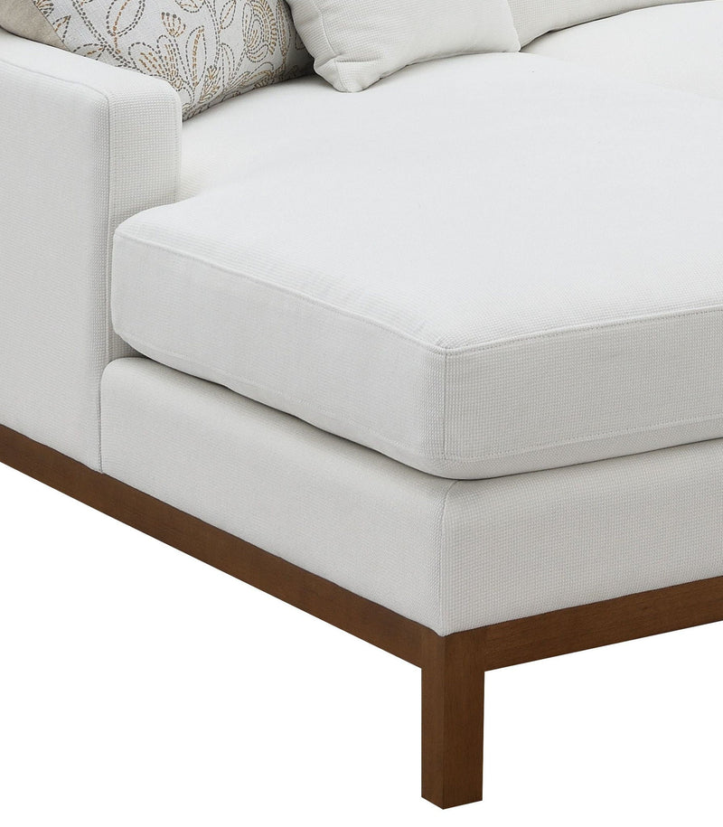 Ivory Chenille Sectional Sofa with 4 Pillows - U-Shaped, photo 2 of 4