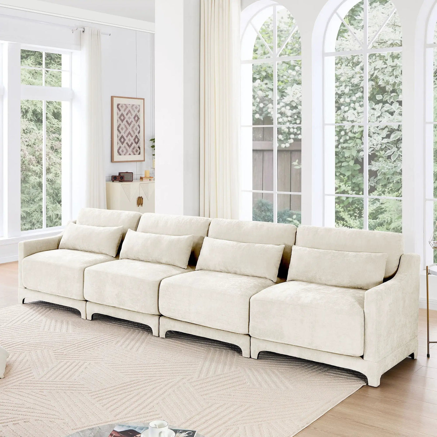 Elegant Sofa With Ergonomic Design And Lumbar Pillows by Unique Piece Furniture