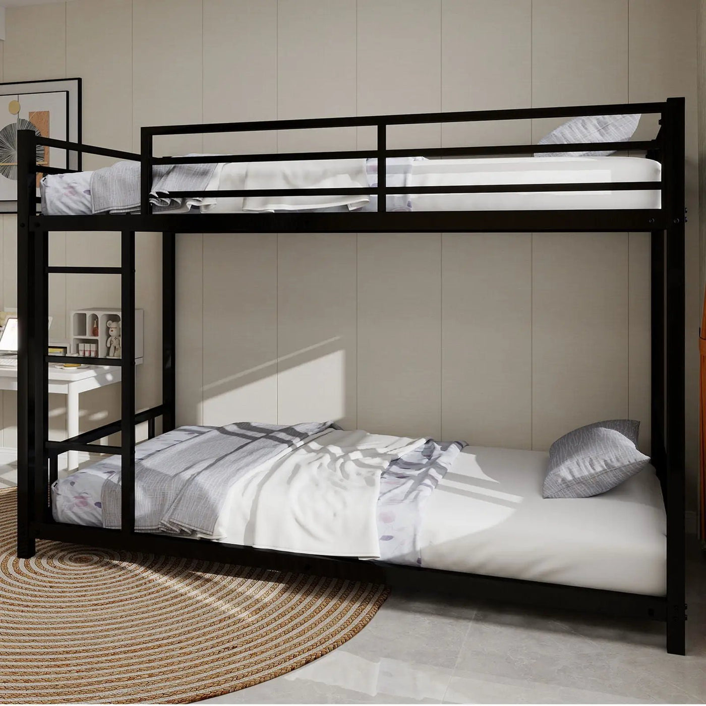 Bunk Bed With Noise Reduction And Safety Guardrail by HouseOfZazla