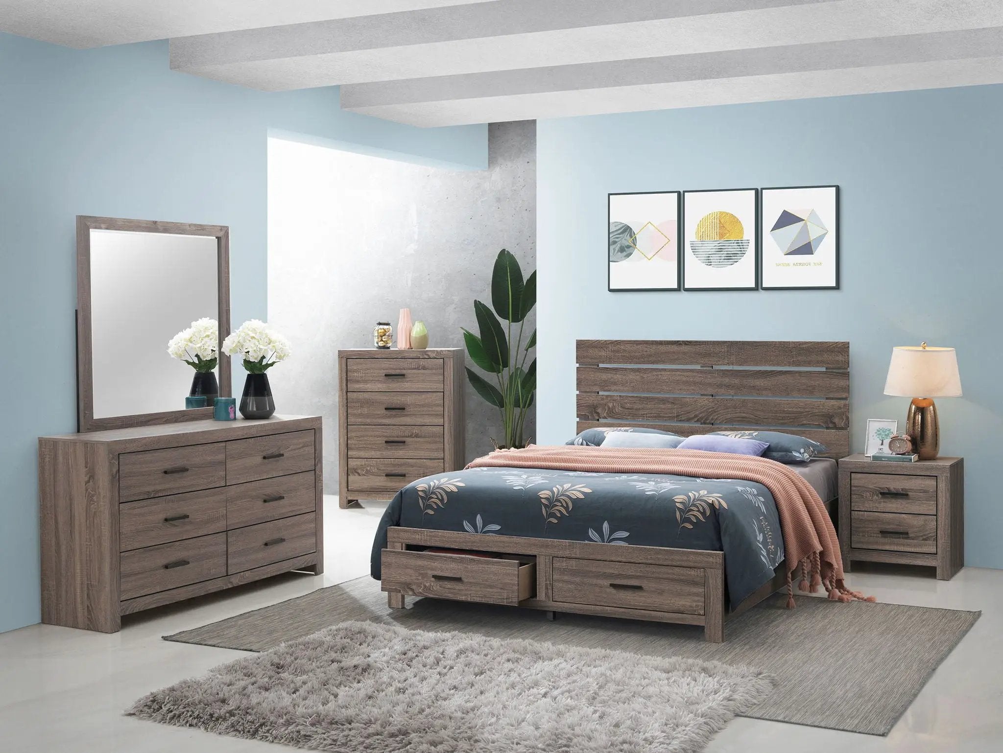 Brantford 5-piece Queen Bedroom Set Barrel Oak by Unique Piece Furniture