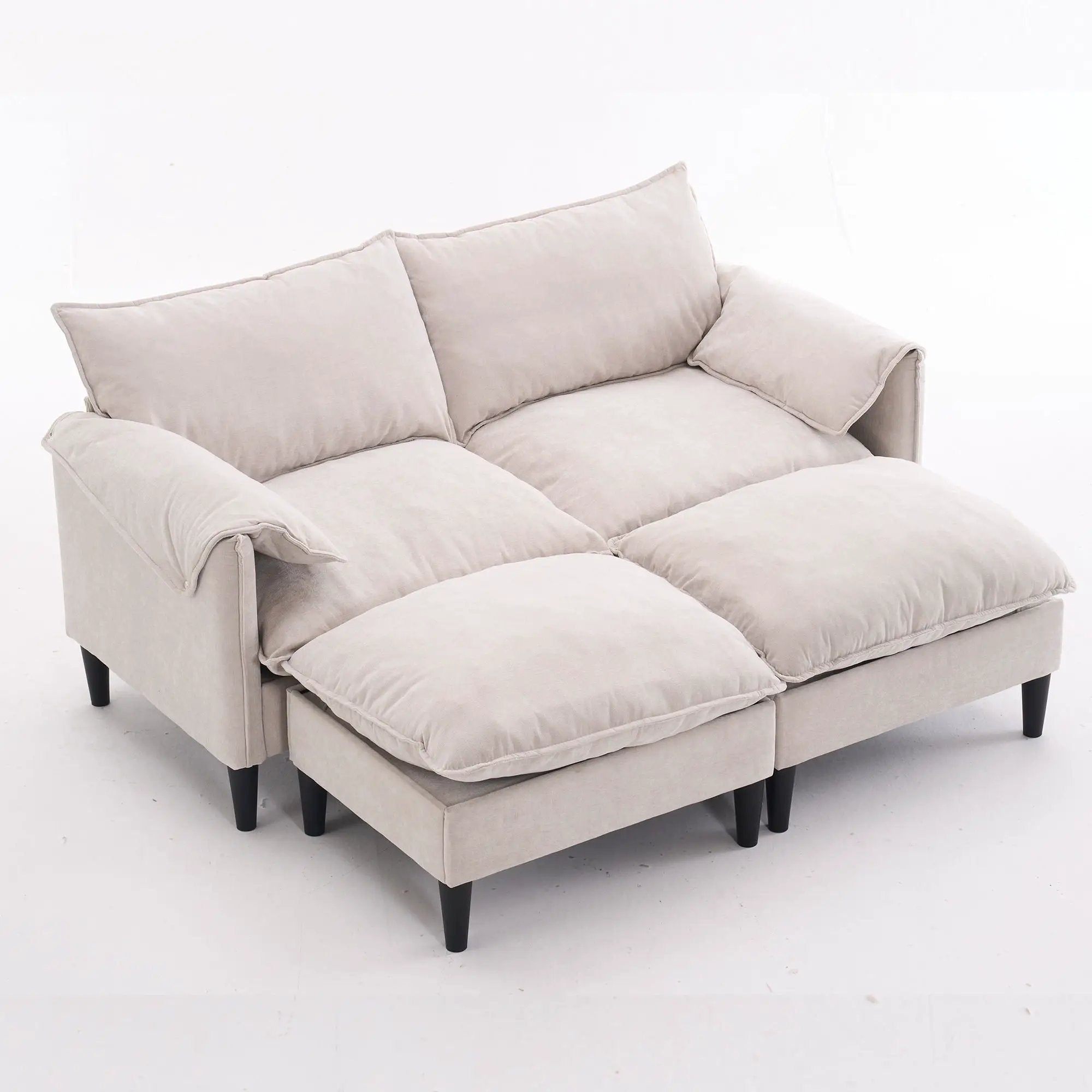 Convertible Combination Sofa With Footstools With Storage by Unique Piece Furniture