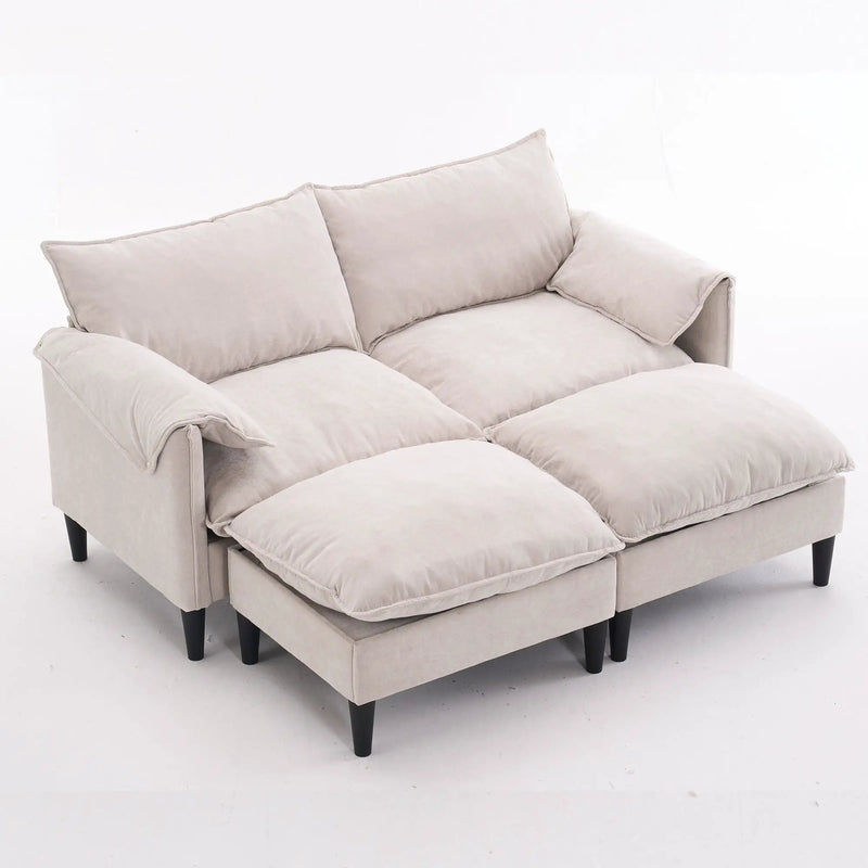 Convertible Combination Sofa With Footstools With Storage by HouseOfZazla