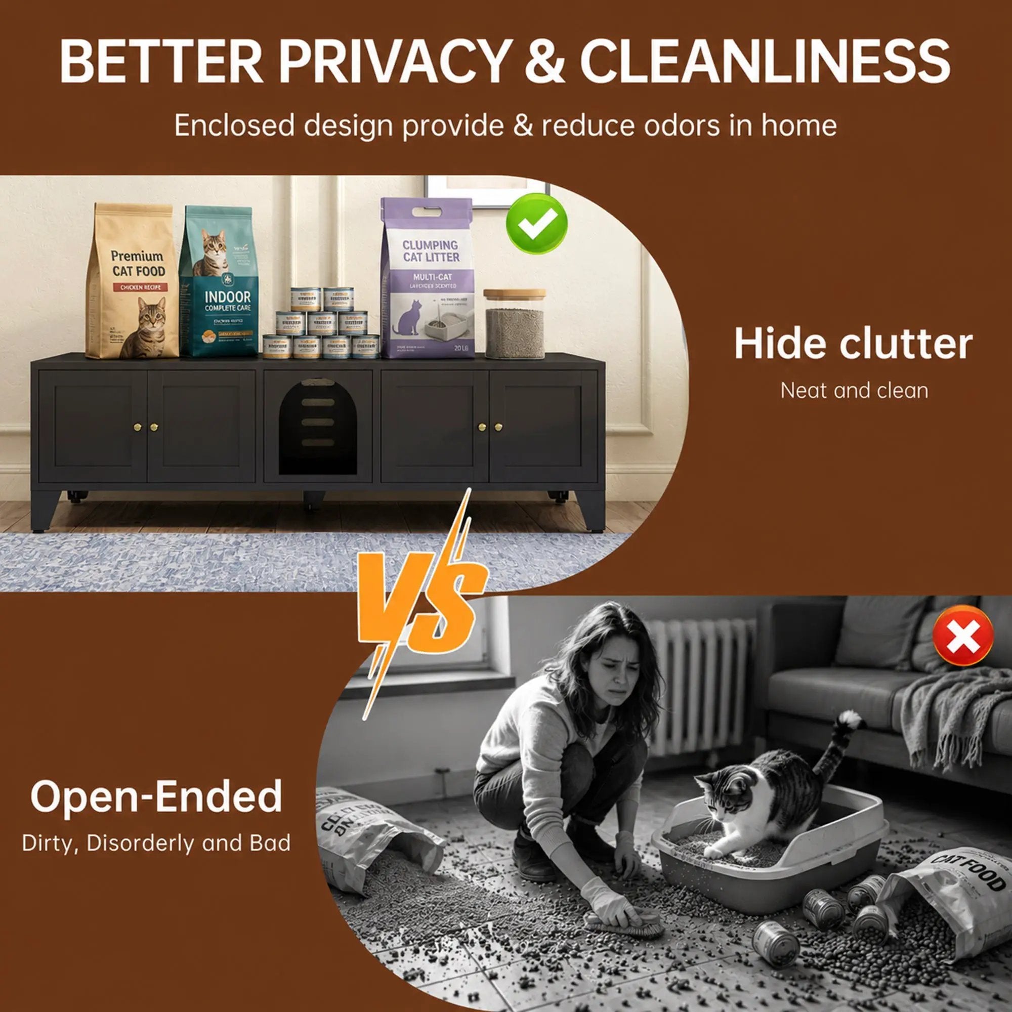 58" Metal Cat Litter Box Enclosure by HouseOfZazla