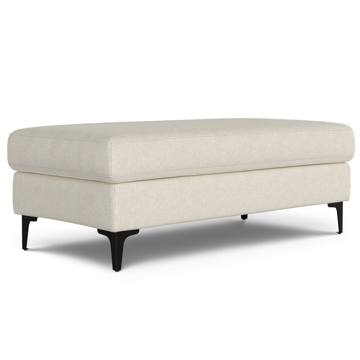 Versatile Mid Century Ottoman with Eco-Friendly Upholstery - Beige or Dark Gray, photo 3 of 26