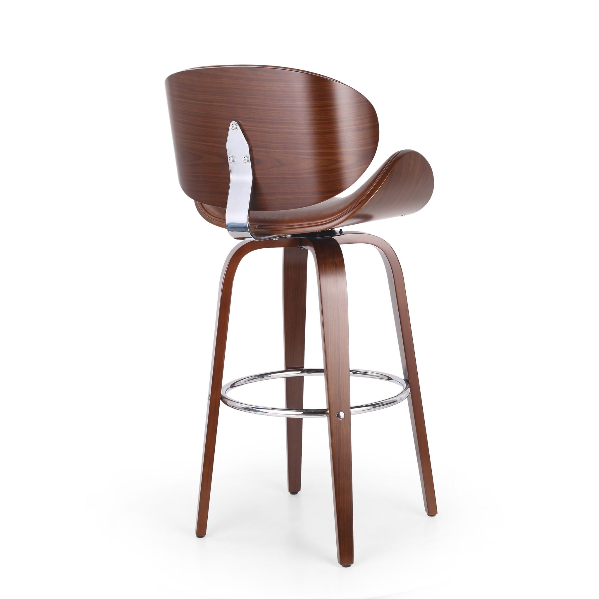 Lumos Mid Century Modern Upholstered Swivel Barstool by HouseOfZazla