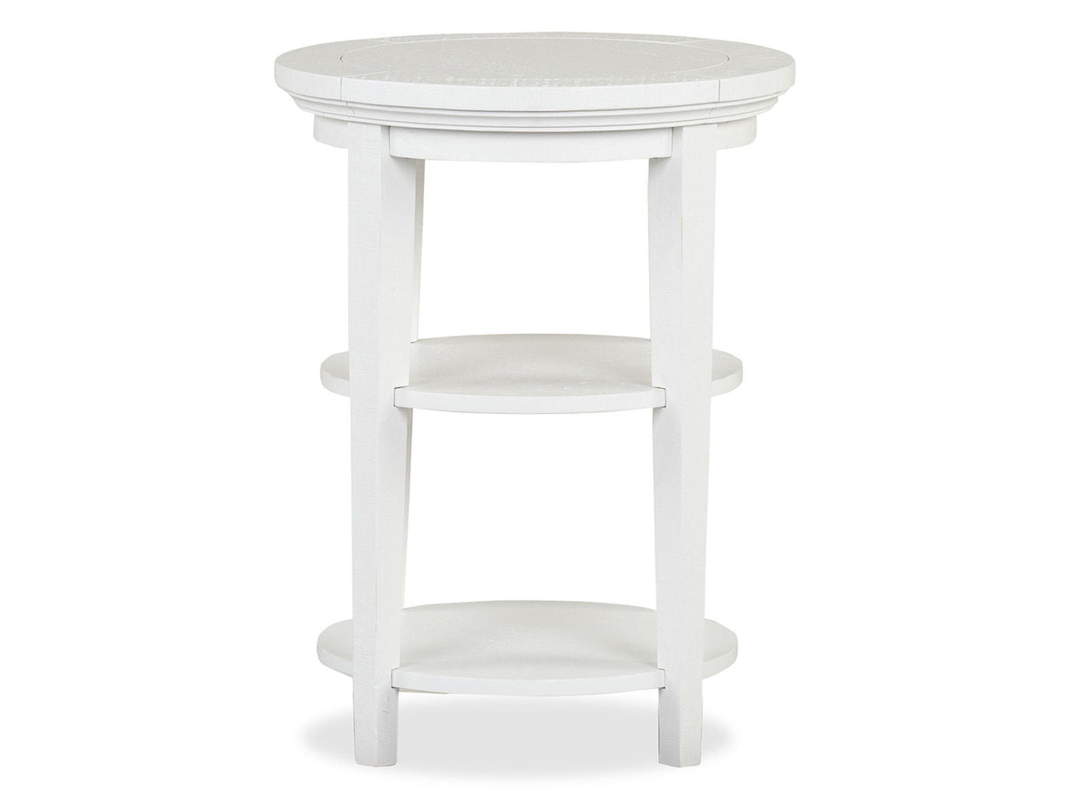 Heron Cove - Round Accent End Table - Chalk White, photo 3 of 7