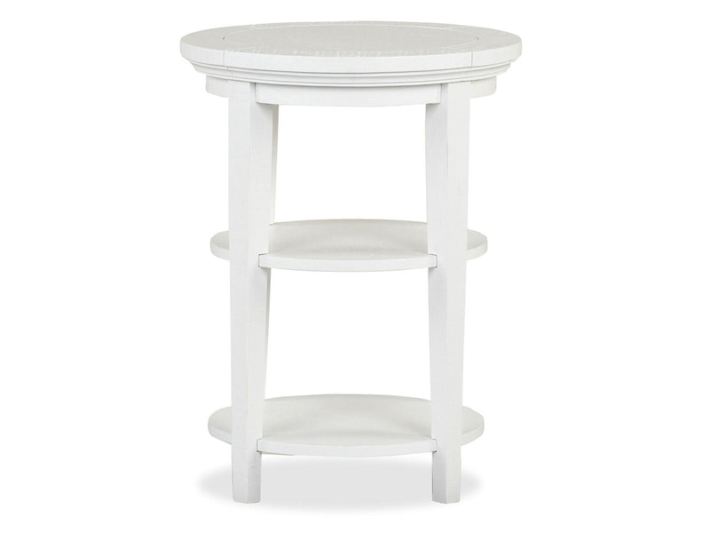 Heron Cove - Round Accent End Table - Chalk White, photo 3 of 7