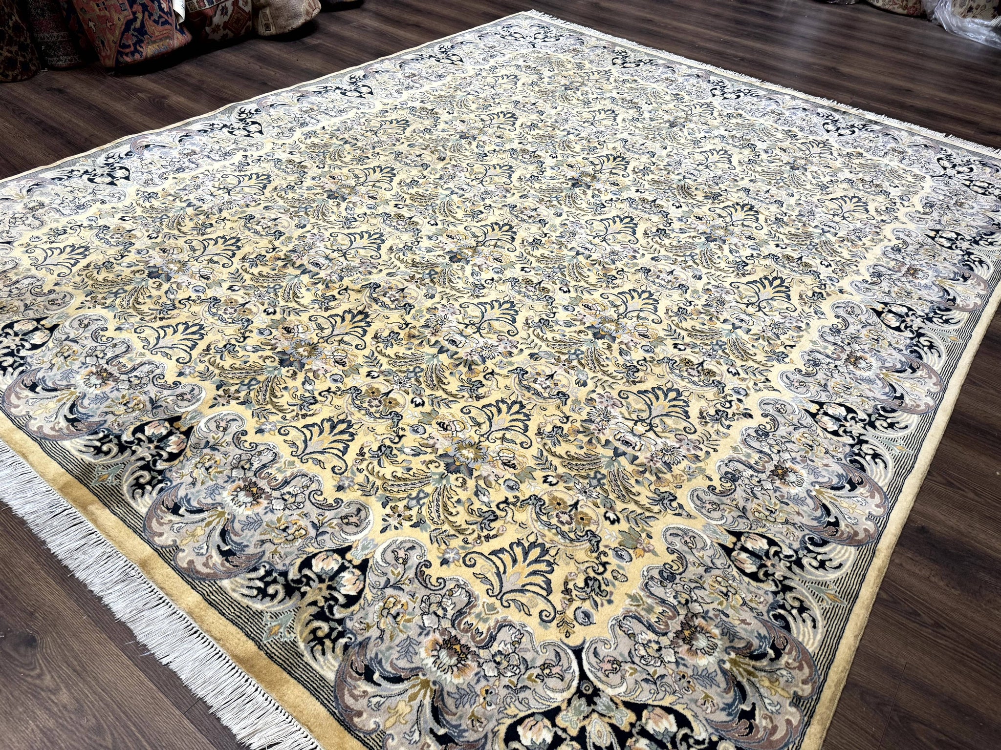 Pak Persian Rug 8x10, Allover Pattern, Fine 225 KPSI, Cream by Jewel Rugs
