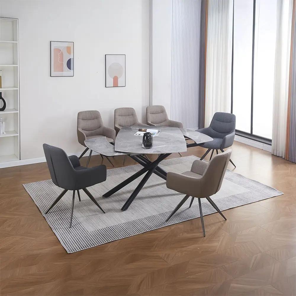 Hester - Ceramic Top Dining Table - Gray & Black by Unique Piece Furniture