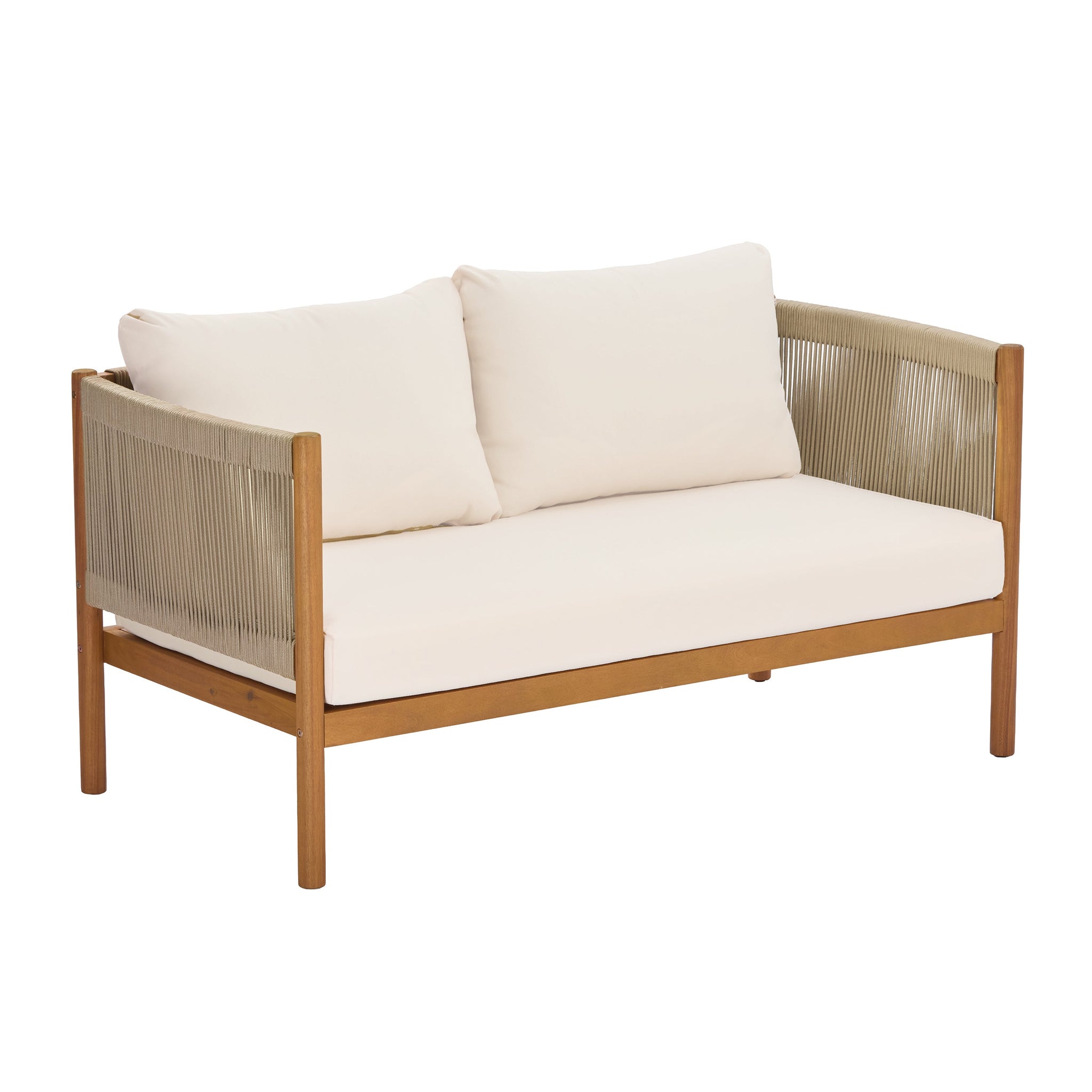 4-Piece Outdoor Sofa Set with Acacia Wood Frame in Teak Look by HouseOfZazla