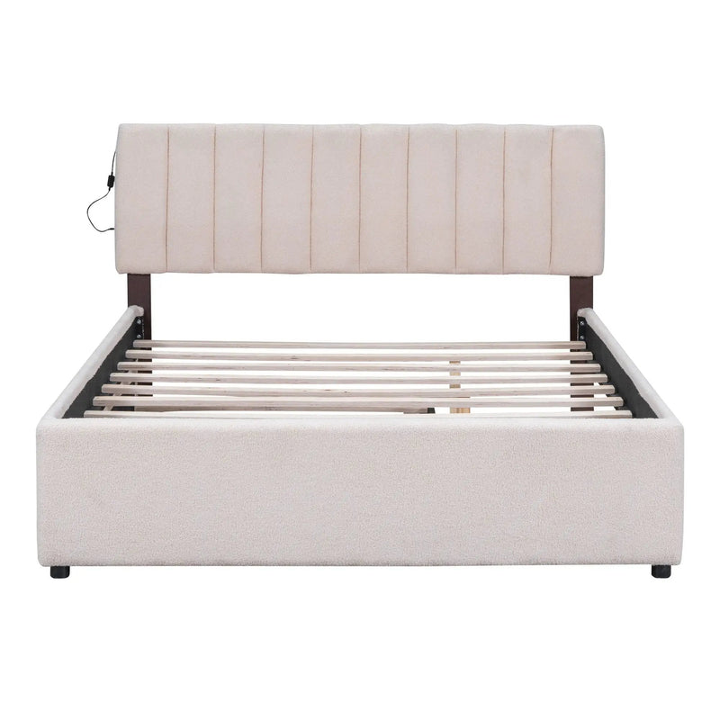 Upholstered Platform Bed With Trundle by HouseOfZazla