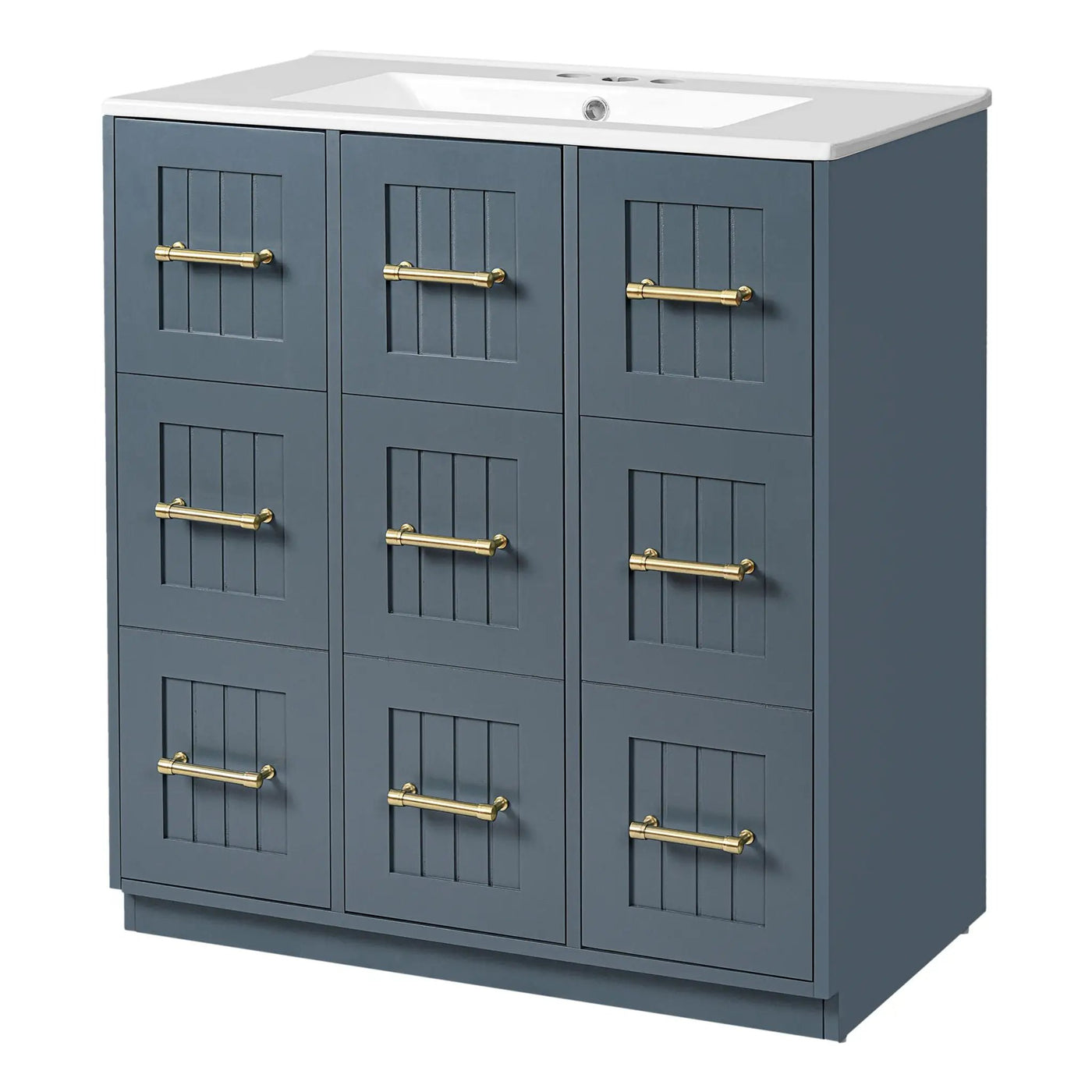 Bathroom Vanity With Undermount Sink, Soft-Close Doors, Drawers, Ceramic Sink by HouseOfZazla