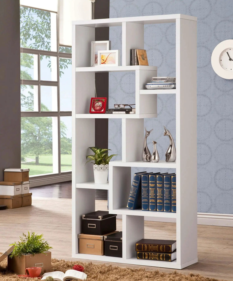 Theo 71-inch 6-shelf Bookshelf White by Unique Piece Furniture