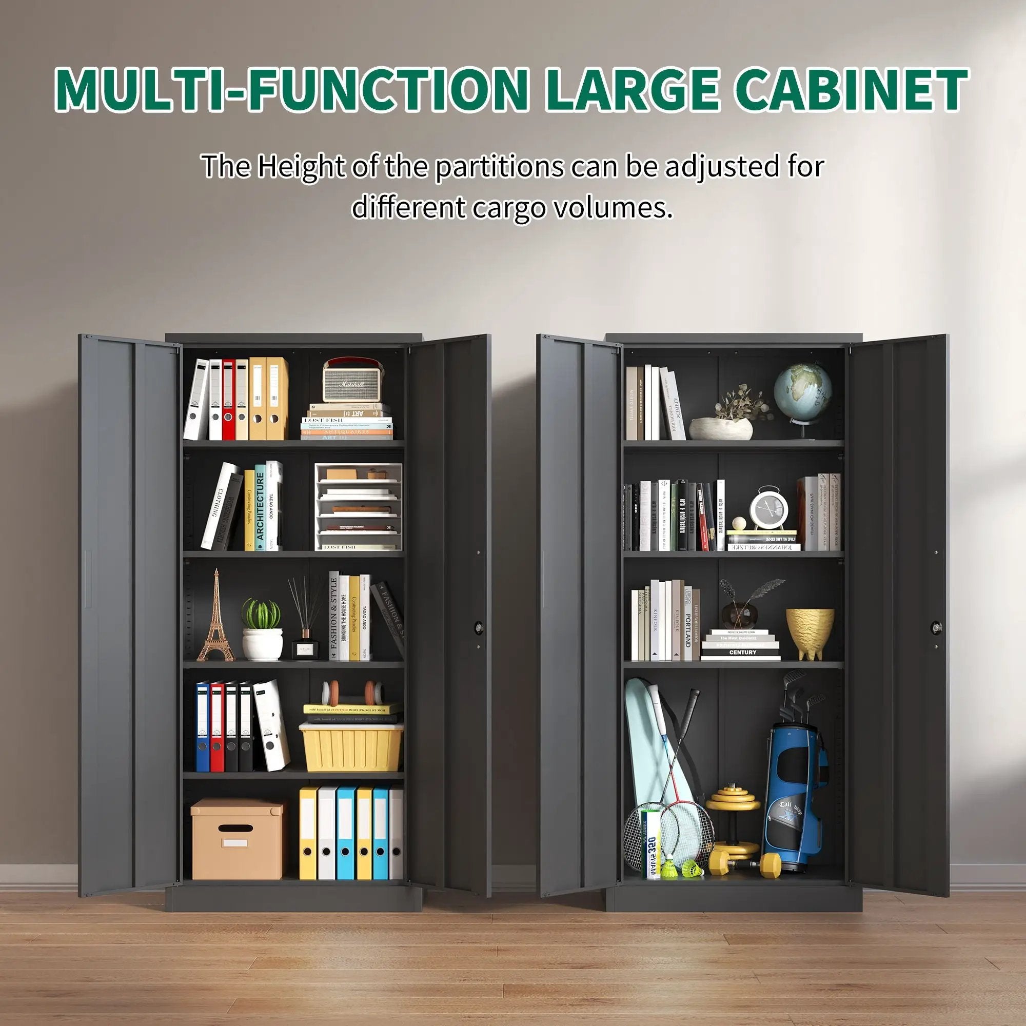 Heavy Metal Garage Storage Cabinet With Locking Doors, Steel, Adjustable Shelves by HouseOfZazla