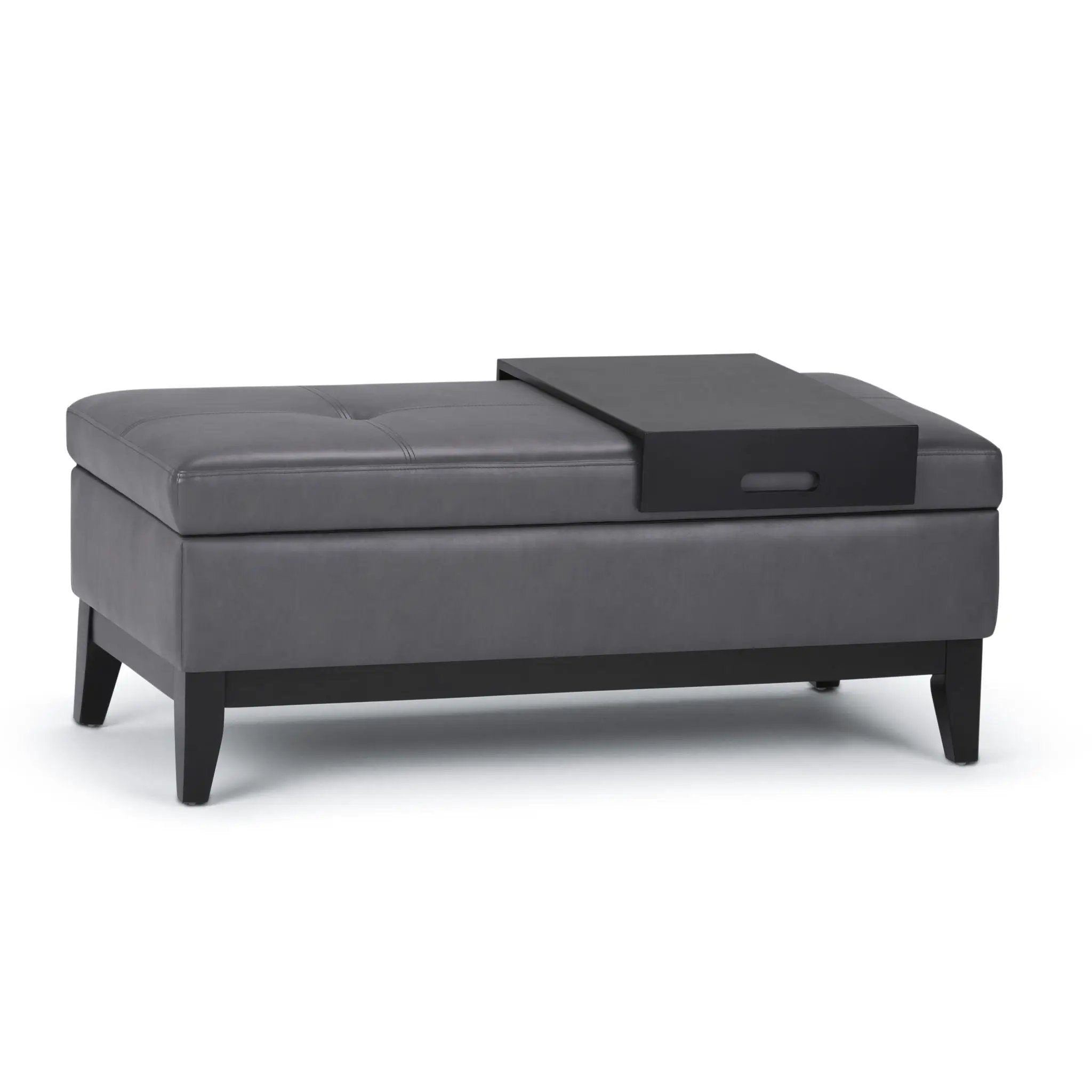 Oregon - Contemporary Storage Ottoman Bench With Tray by HouseOfZazla