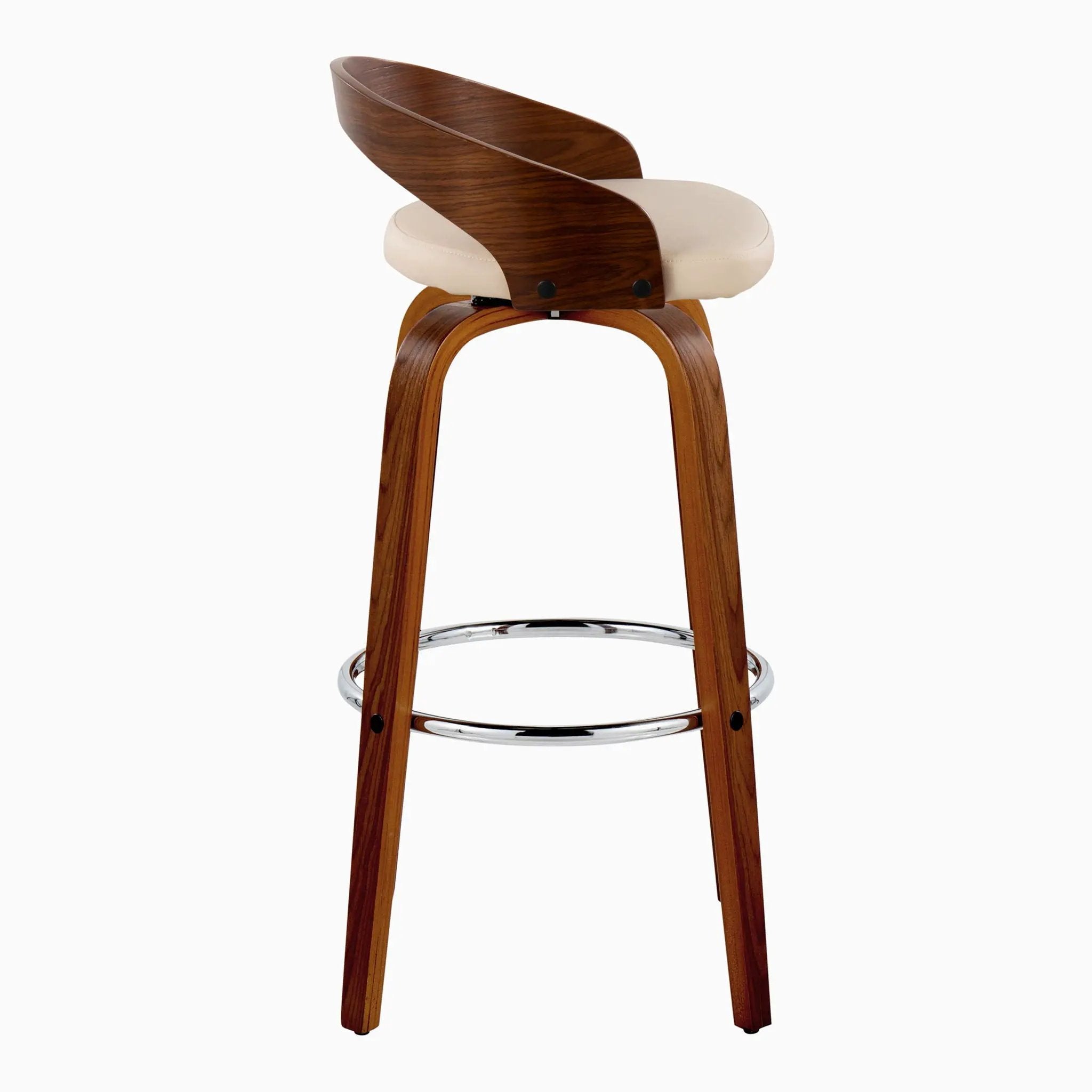 Grotto - Contemporary Fixed Height Barstool With Swivel With Round Footrest (Set of 2) by Unique Piece Furniture