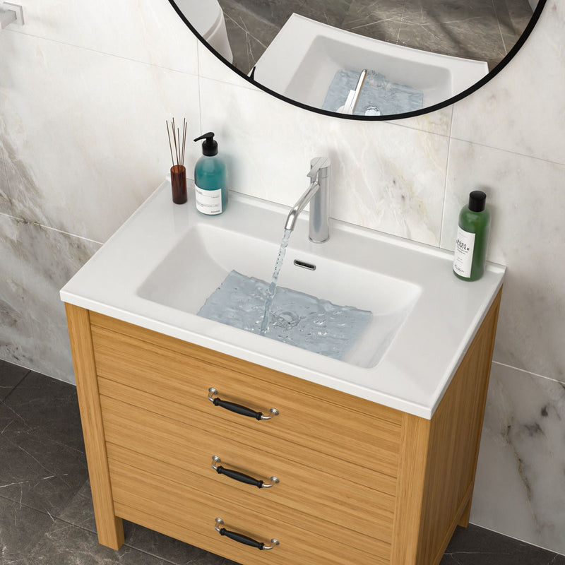 Modern Rectangular Vanity Top With Overflow For Bathroom by HouseOfZazla