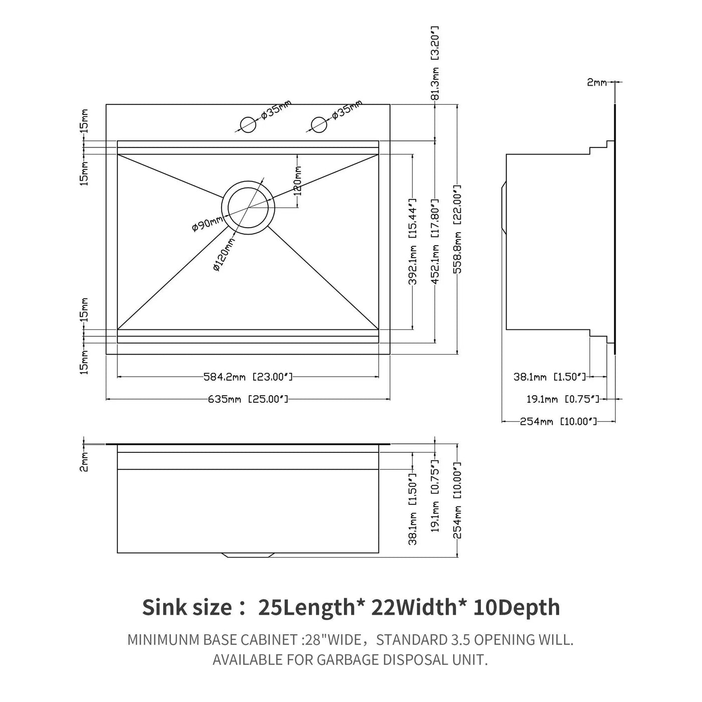 Drop In Kitchen Sink Stainless Steel 16 Gauge by HouseOfZazla