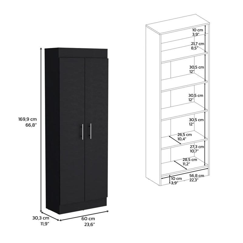Clinton - Pantry Cabinet Kitchen Storage - Black by Unique Piece Furniture