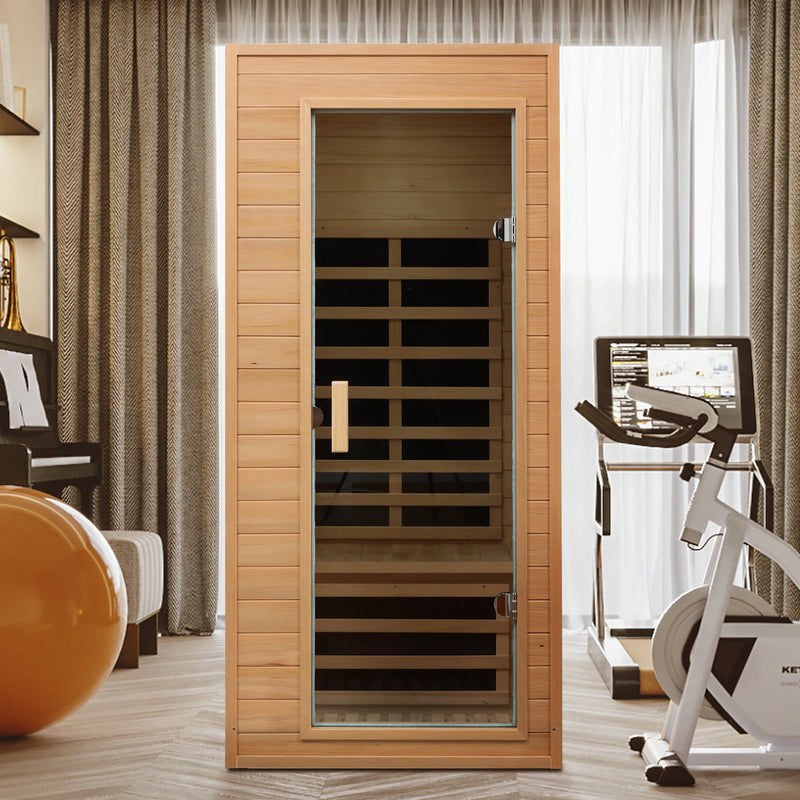 Hemlock Infrared Sauna with Bluetooth & LED Lighting - Natural Wood, photo 7 of 9