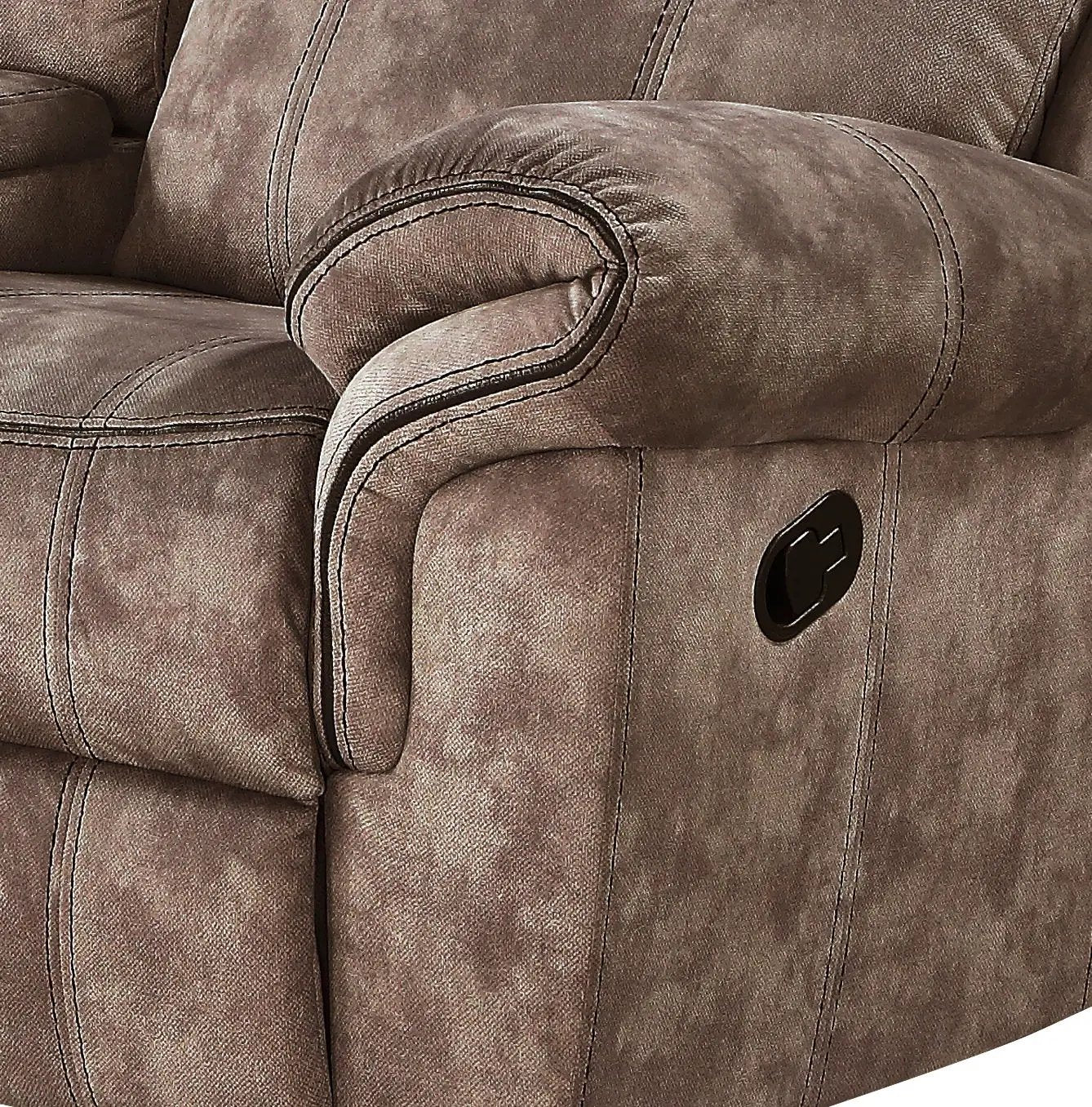 Zubaida - Two Tone Recliner Loveseat With USB Port Console by Unique Piece Furniture