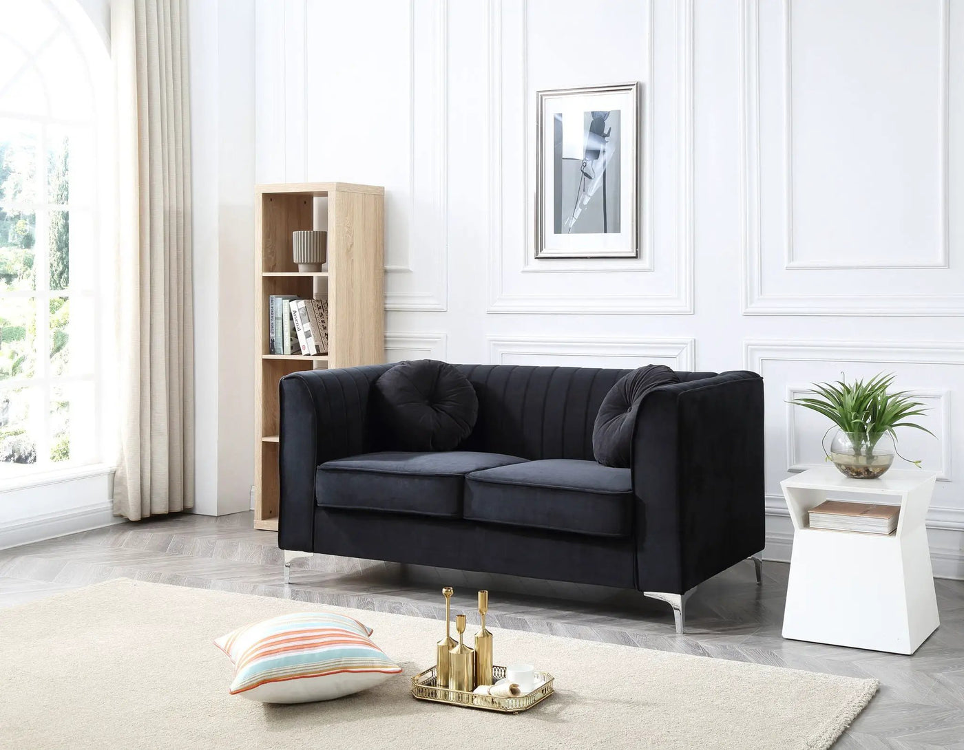 Glam Styled Micro Suede Loveseat by HouseOfZazla