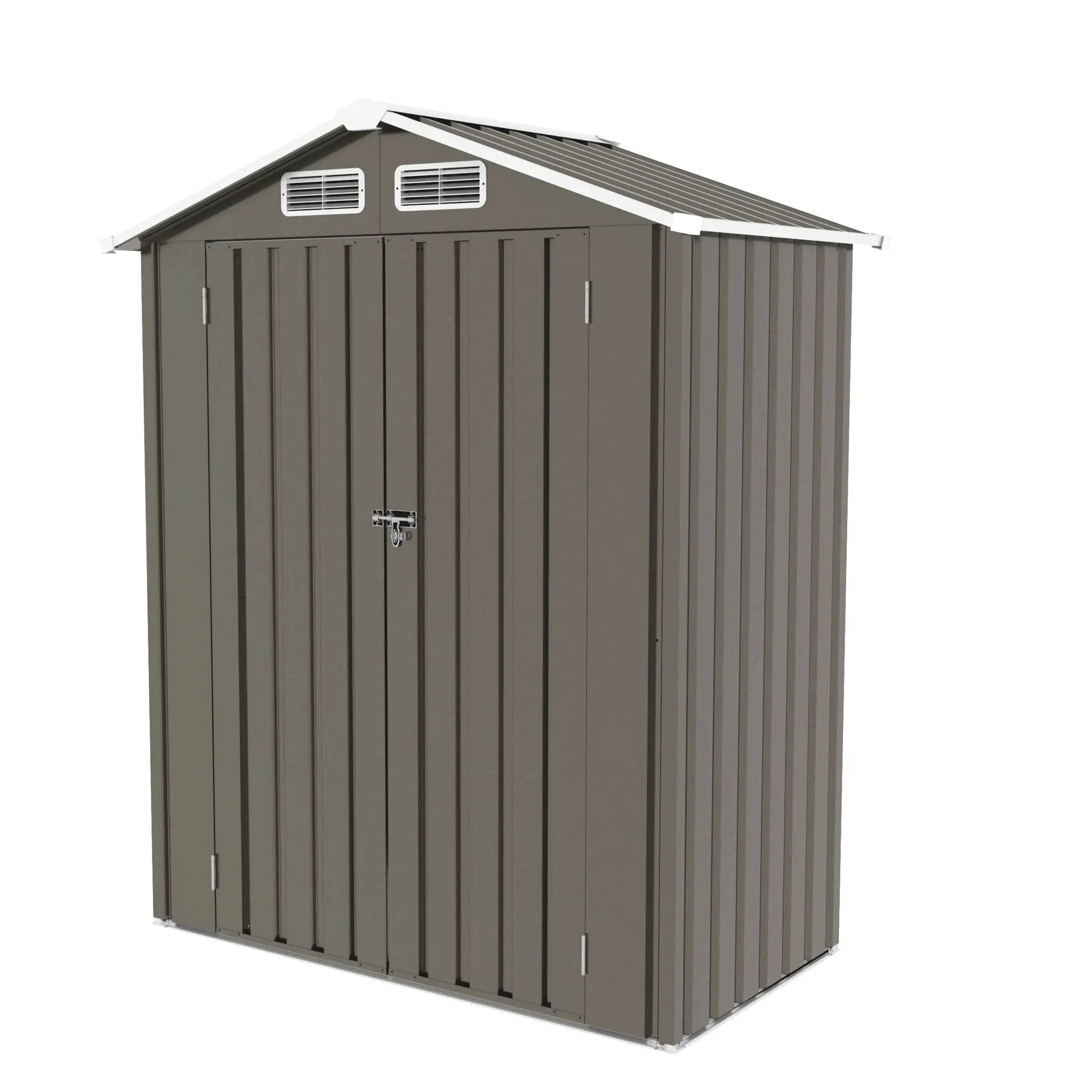 5 X 3 Ft Compact Metal Outdoor Storage Shed With Pitched Roof, Lockable Door - Gray by HouseOfZazla