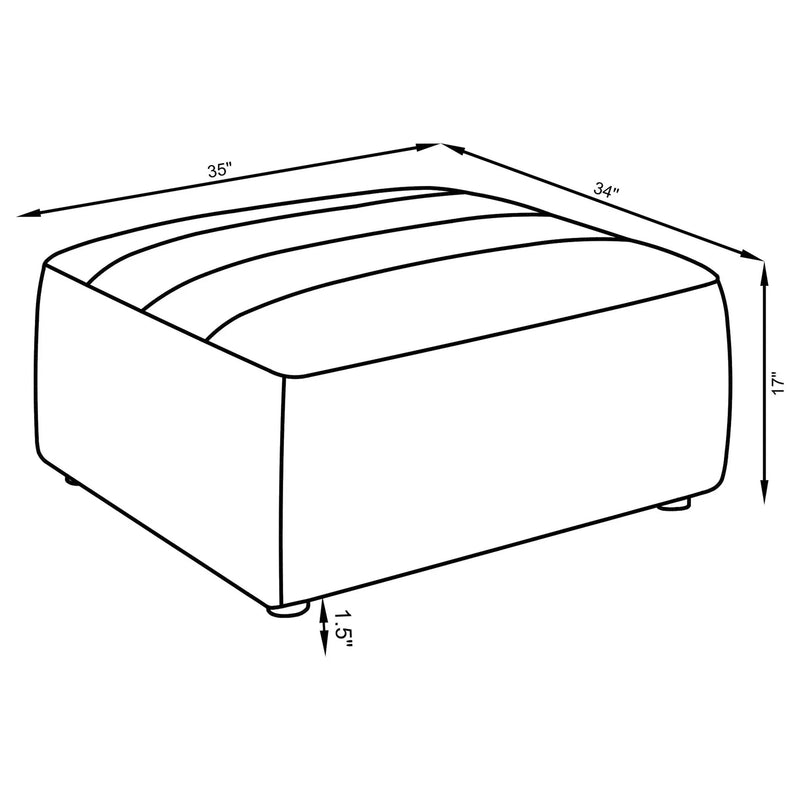 Sunny Square Upholstered Ottoman Dark Charcoal by Unique Piece Furniture