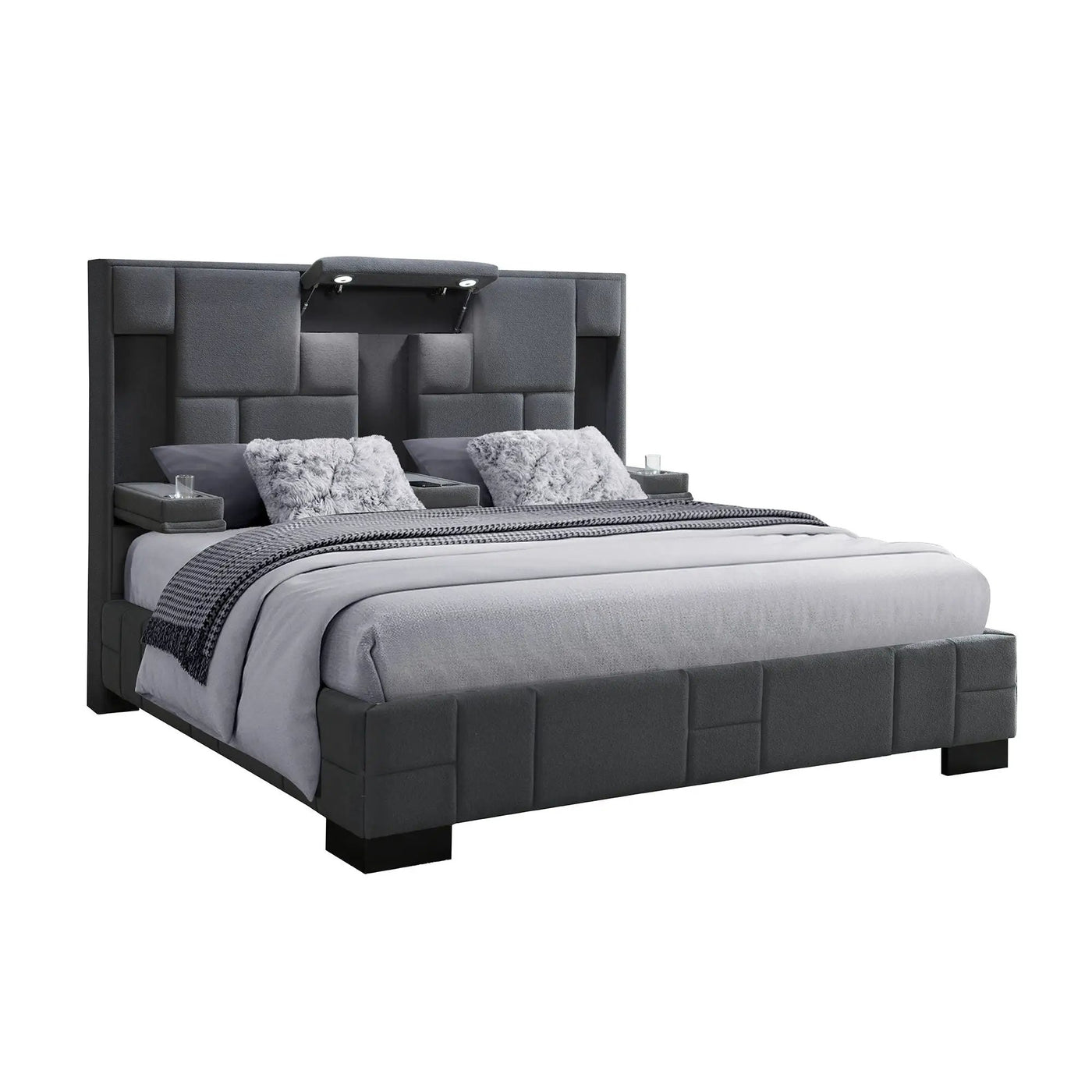 Yaris - Contemporary Bed With Wireless Charging And LED Lights by HouseOfZazla