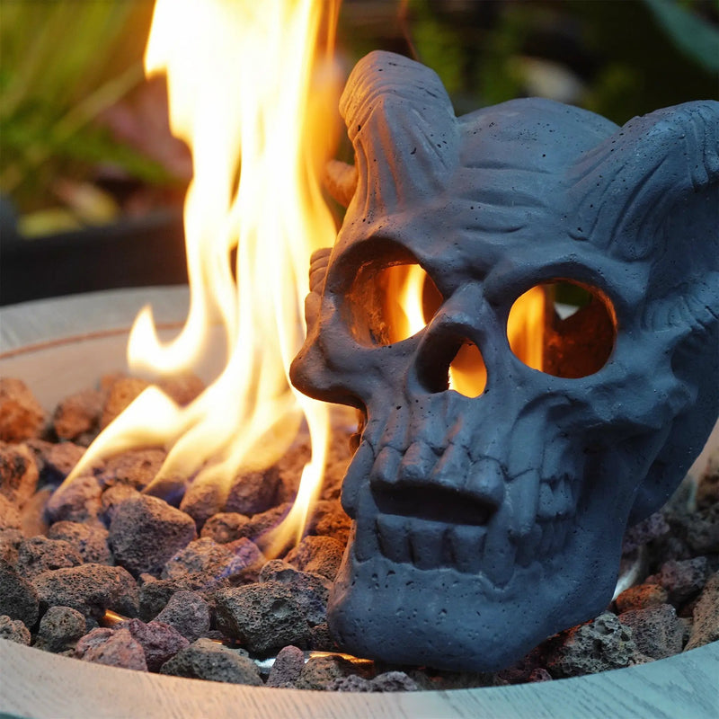 Hand-Forged Flame Skull for Fire Pits and Hearths by HouseOfZazla