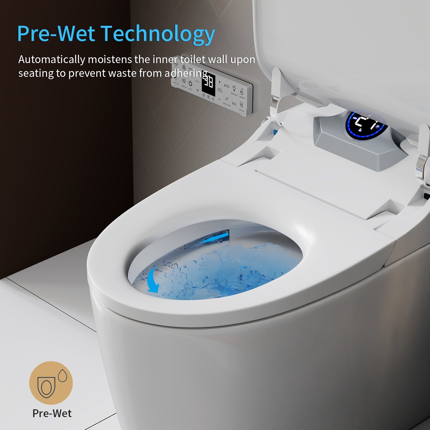 Smart Toilet Bidet Combo with Foot Sensor and Remote Control by HouseOfZazla