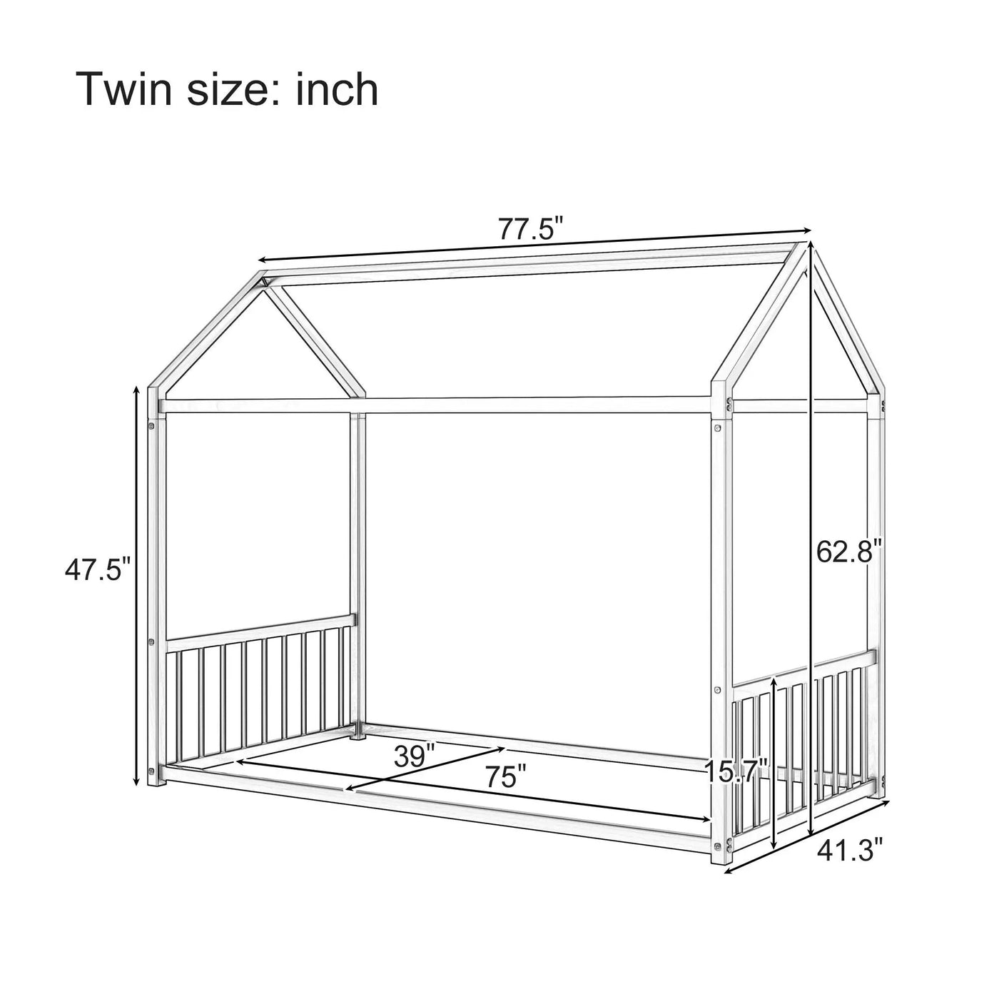 Montessori Floor Bed Frame With House Shape by HouseOfZazla