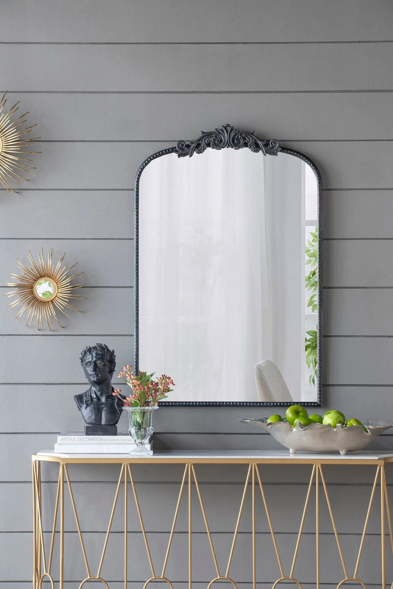 Arch Mirror, Baroque Inspired Wall Decor For Bathroom, Bedroom, Living Room by Unique Piece Furniture