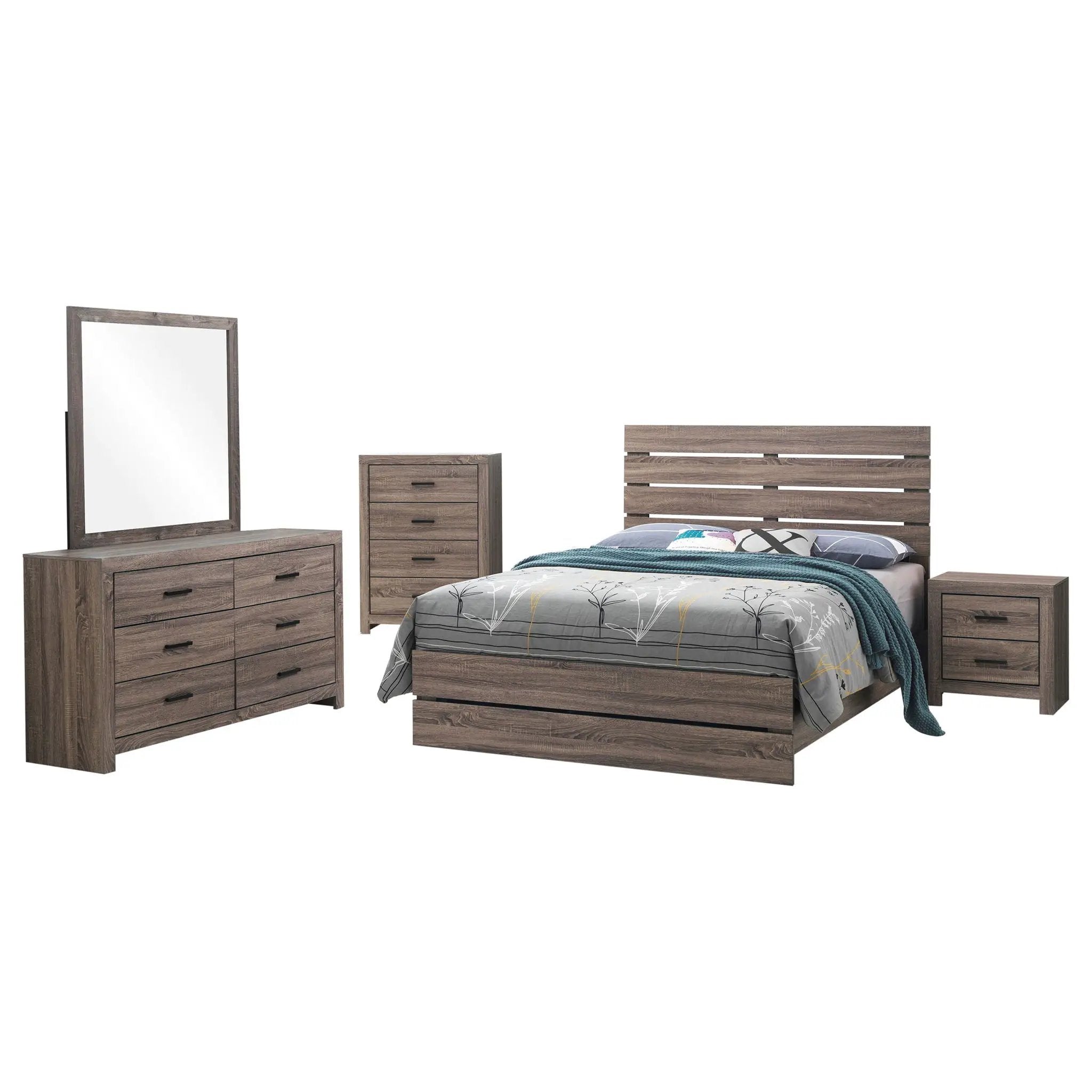 Brantford 5-piece Eastern King Bedroom Set Barrel Oak by Unique Piece Furniture