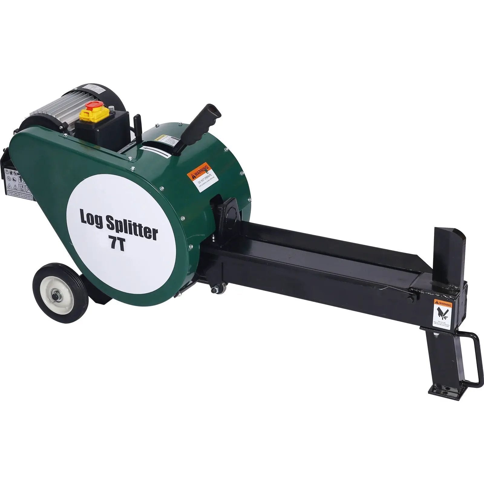 Double Flywheel Electric Log Splitter 7 Ton Portable Firewood Machine Steel - Black by HouseOfZazla