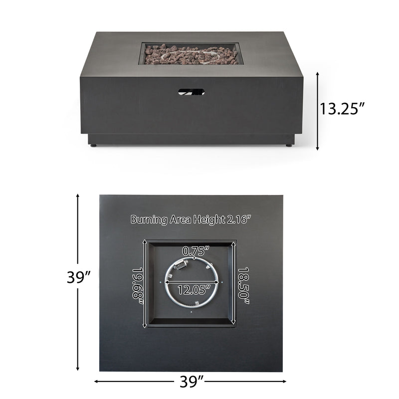 39'' Square Iron Fire Pit - 50,000 BTU, photo 8 of 13