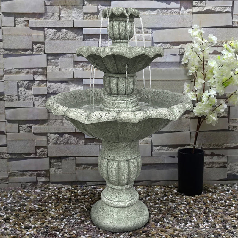 Concrete Lotus Fountain Tiered Outdoor, photo 3 of 6