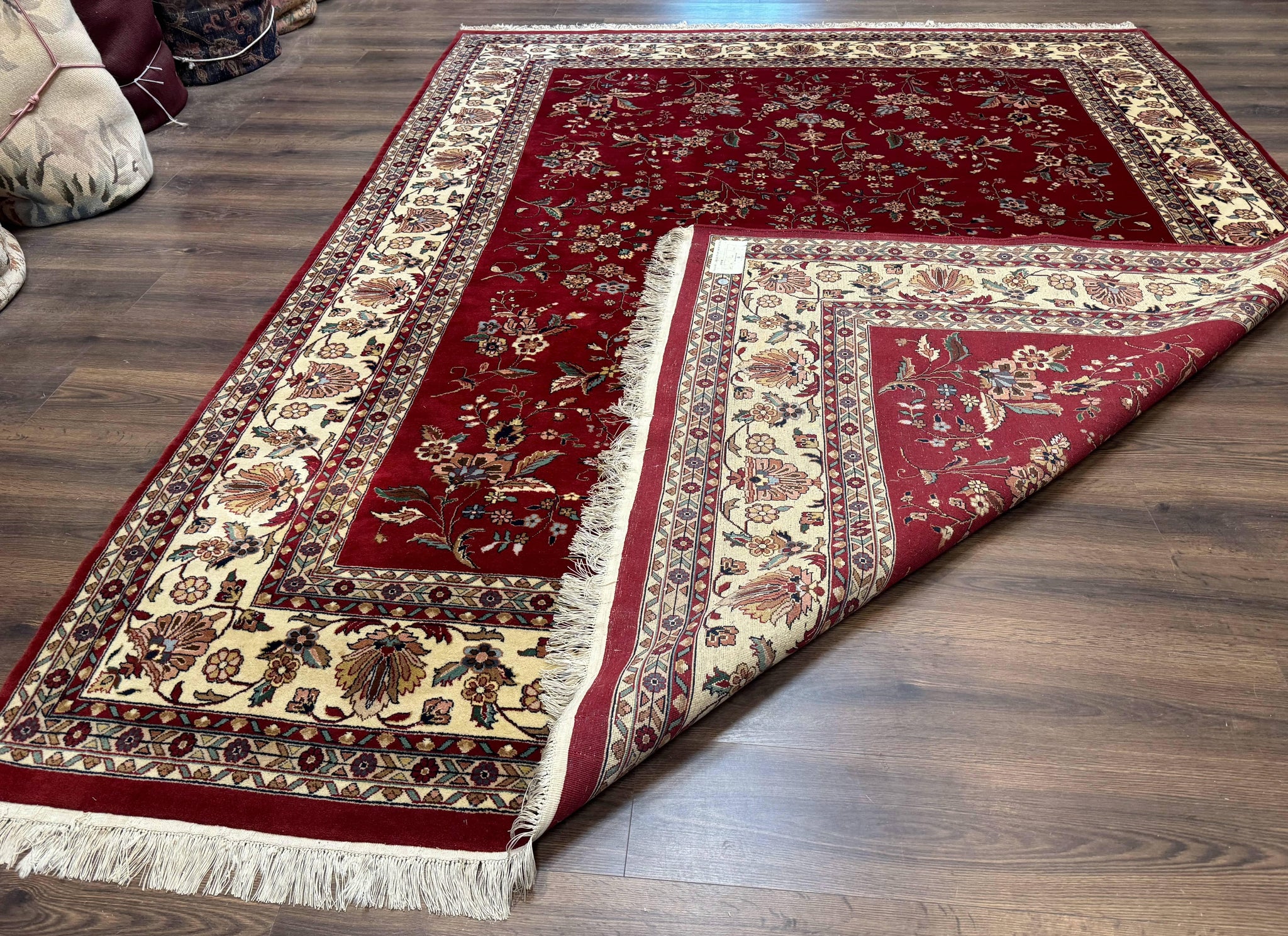 Indo Persian Rug 8x10, Red and Cream, Floral, Pande Cameron by Jewel Rugs