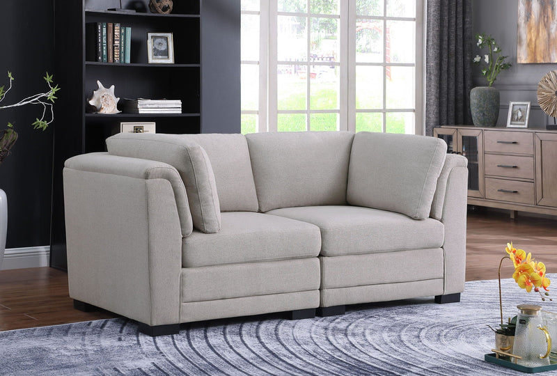 Light Gray Loveseat with Removable Cushions - Kristin
