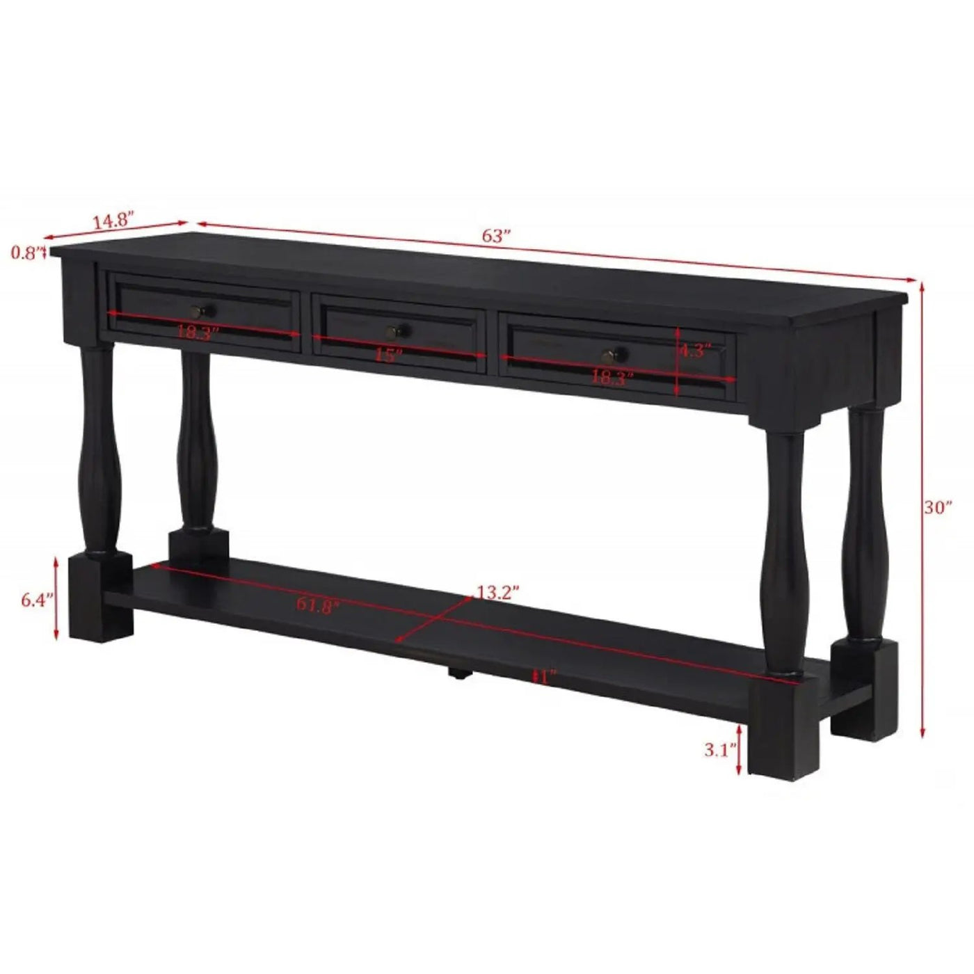 Long Console Table With Drawers And Shelf by HouseOfZazla