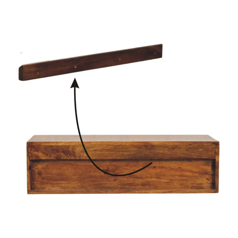 Lunar - 2 Drawer Wall Mounted Media Unit - Brown by HouseOfZazla