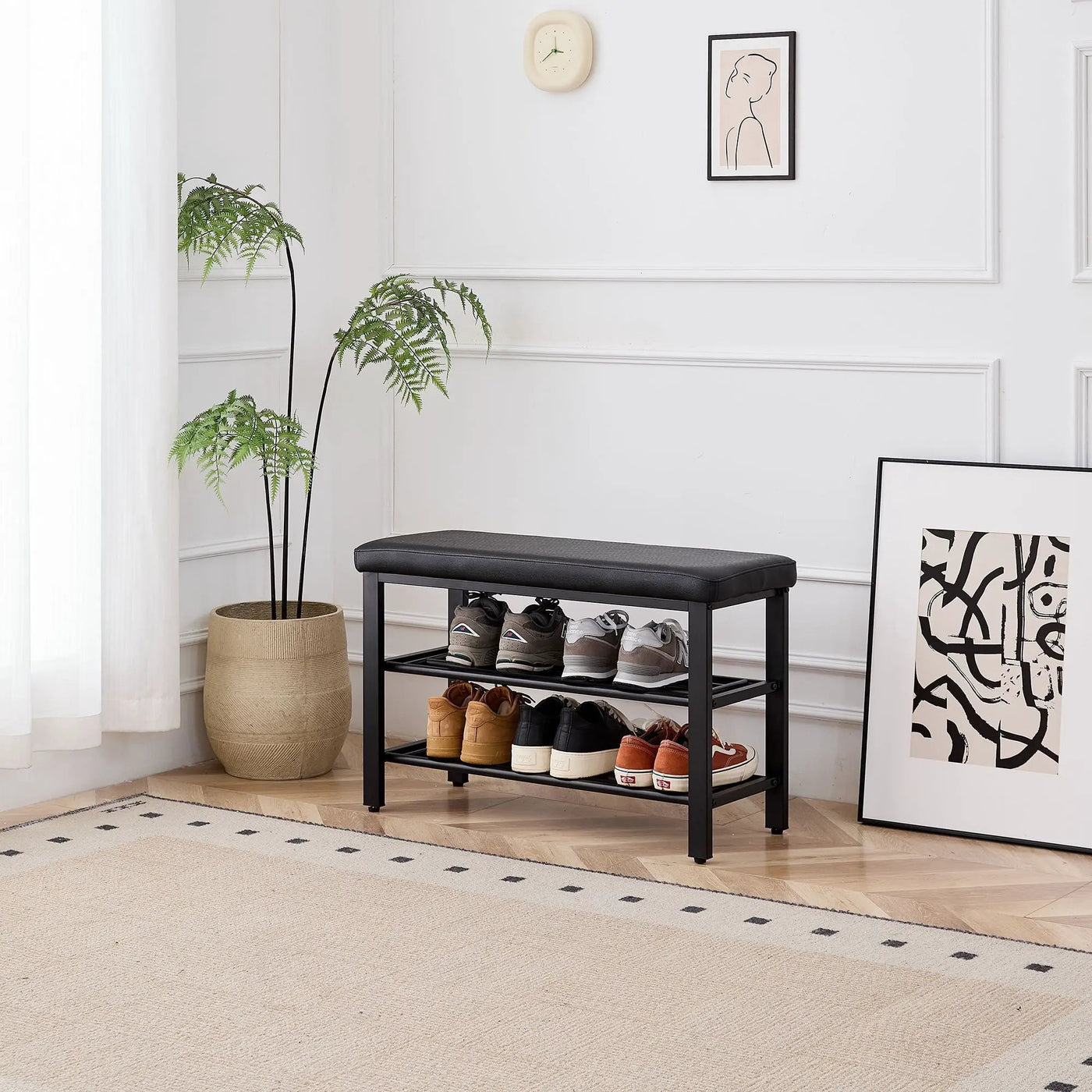 Shoe Bench With Cushion, Storage Seat For Entryway by HouseOfZazla
