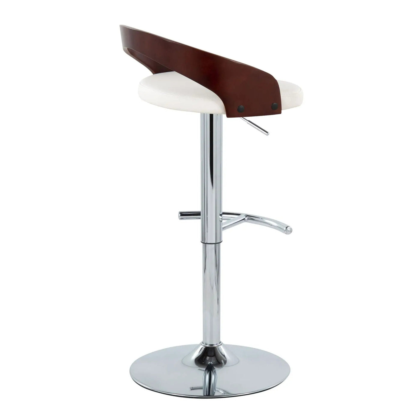 Grotto - Contemporary Adjustable Barstool & Swivel With Rounded T Footrest (Set of 2) by HouseOfZazla