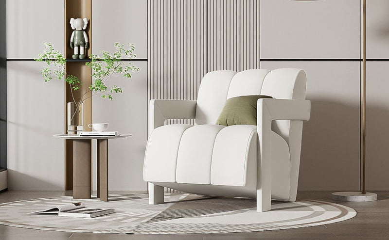Modern Minimalist Leisure Armchair With L Shaped Armrests by HouseOfZazla