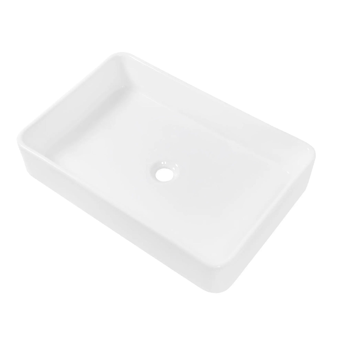Modern European Design Ceramic Rectangular Vessel Bathroom Sink by HouseOfZazla