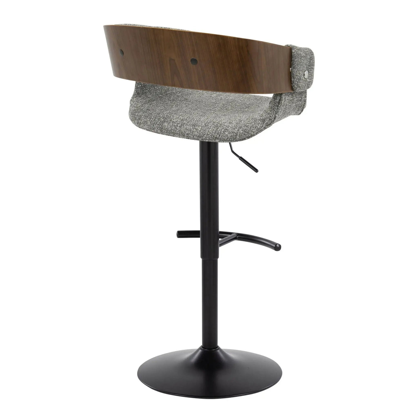 Elisa - Mid Century Modern Adjustable Barstool With Swivel & Rounded T Footrest (Set of 2) by HouseOfZazla