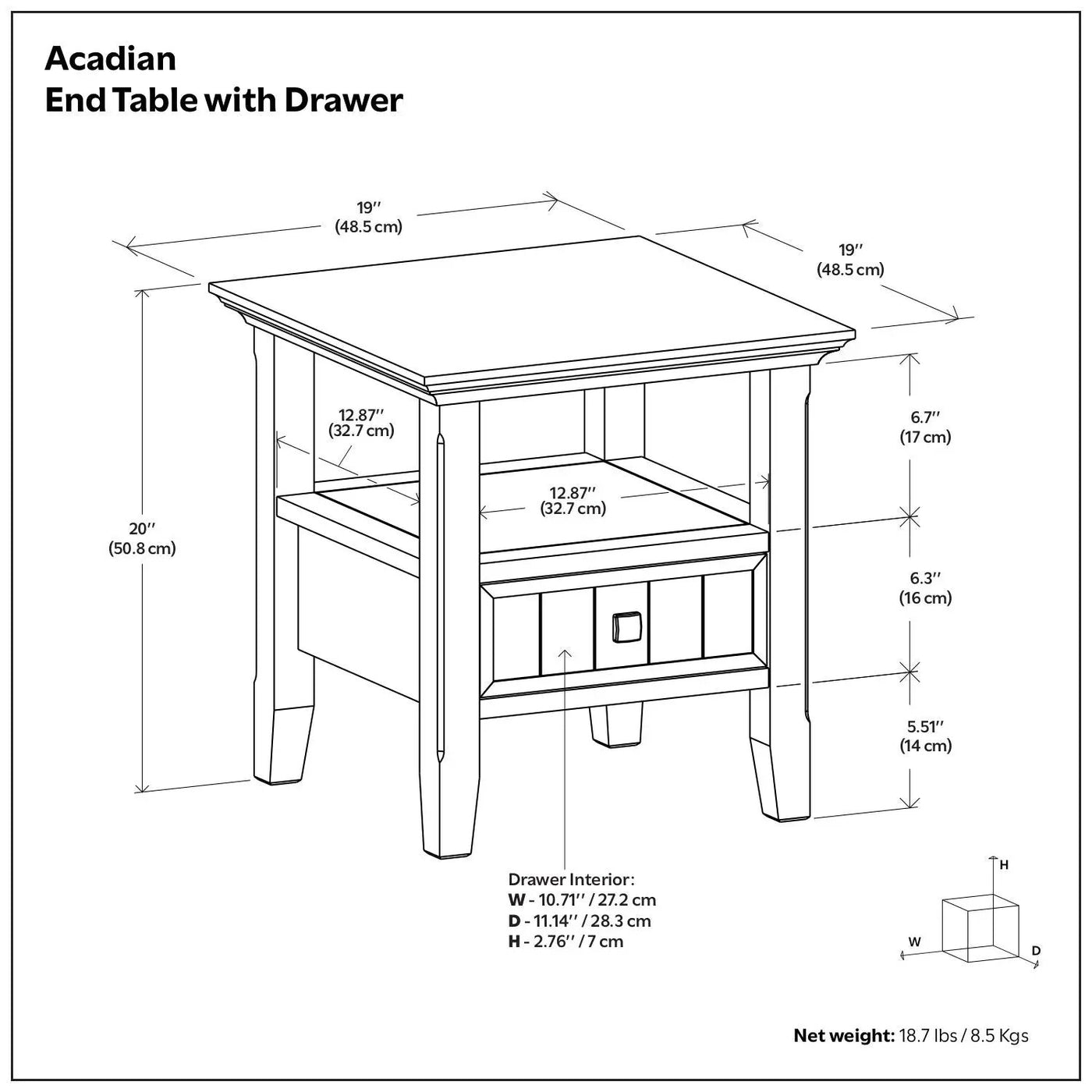 Acadian - End Table With Drawer by HouseOfZazla