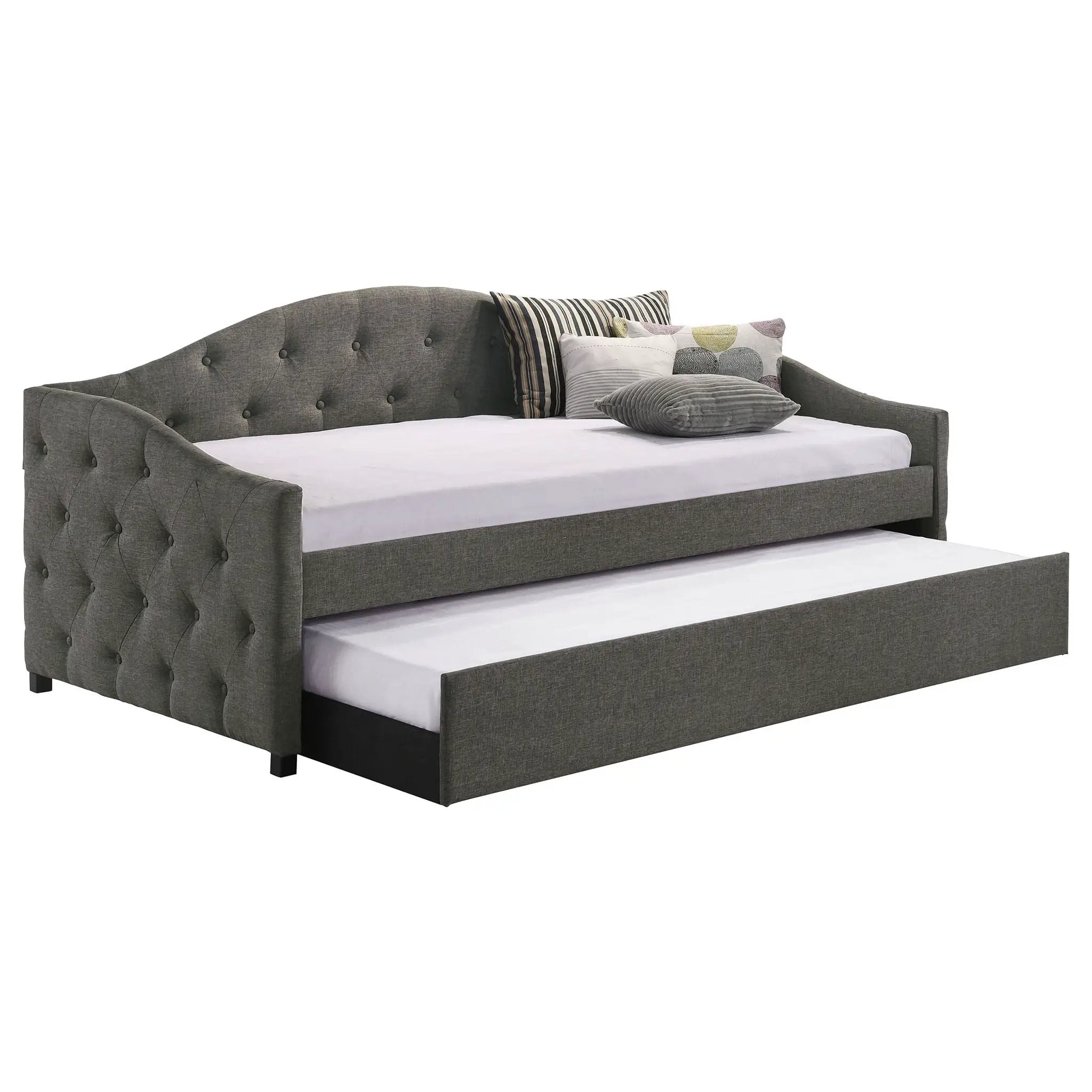 Sadie Upholstered Twin Daybed with Trundle Grey by Unique Piece Furniture